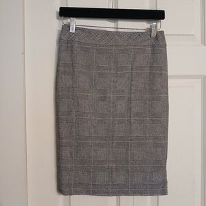 Le Chateau Classic Gray Plaid Pencil Skirt, Size 5/6